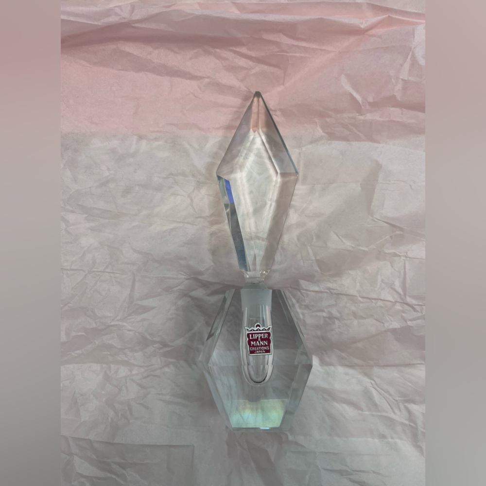 VINTAGE " LARGE " CLEAR CRYSTAL PERFUME BOTTLE - LIPPER & MANN ART DECO STYLE